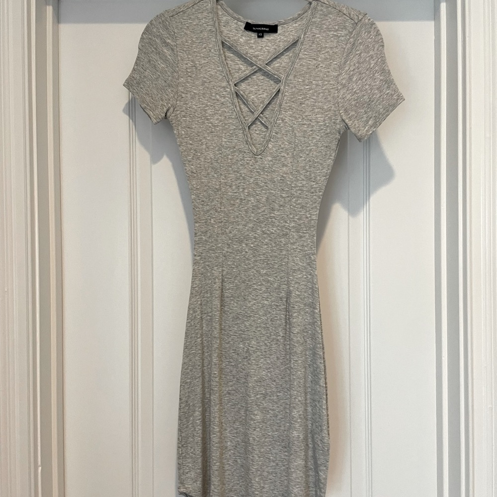 Gray knit dress